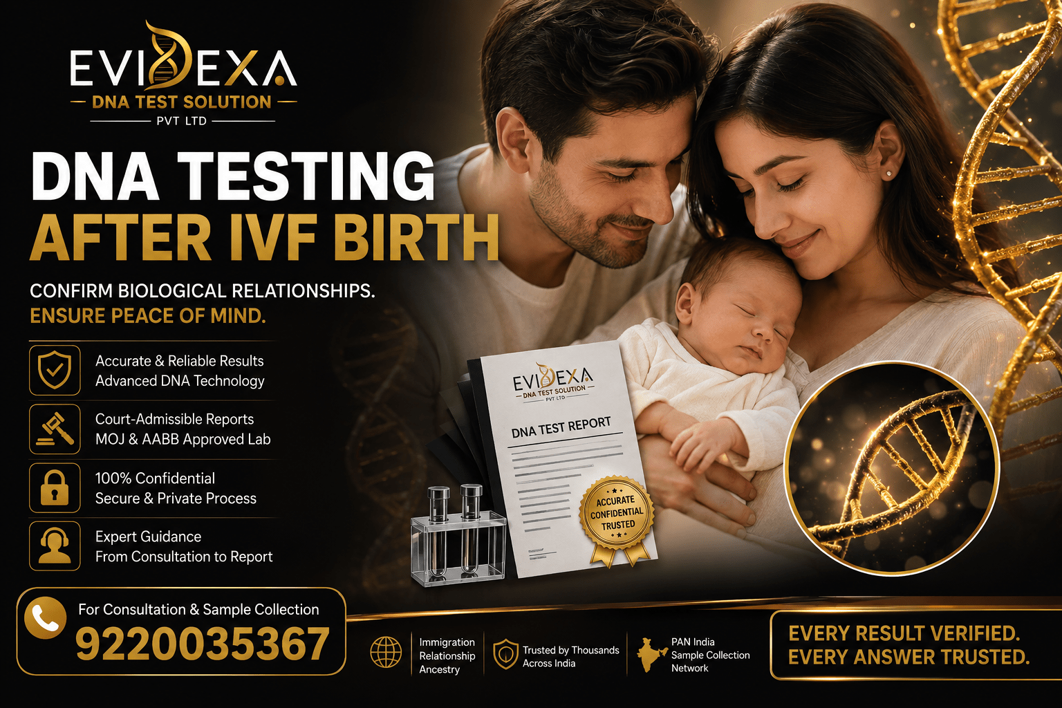 You are currently viewing DNA Testing After IVF Birth: Ensuring Certainty with EVIDEXA DNA Test Solution Pvt Ltd