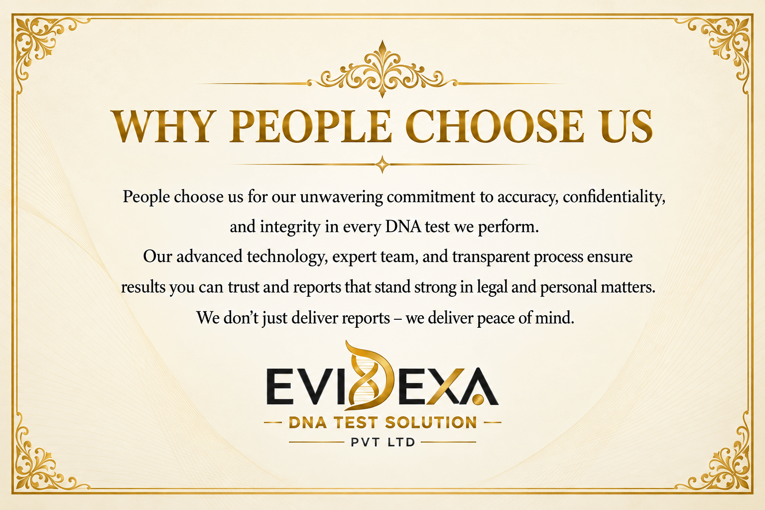 certificate image of EVIDEXA DNA Test Solution Pvt Ltd