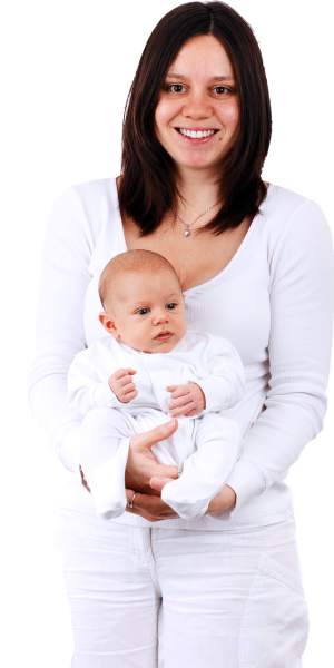 a mother is holding her baby for Maternity DNA test by Evidexa DNA Test Solution